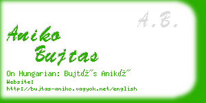 aniko bujtas business card